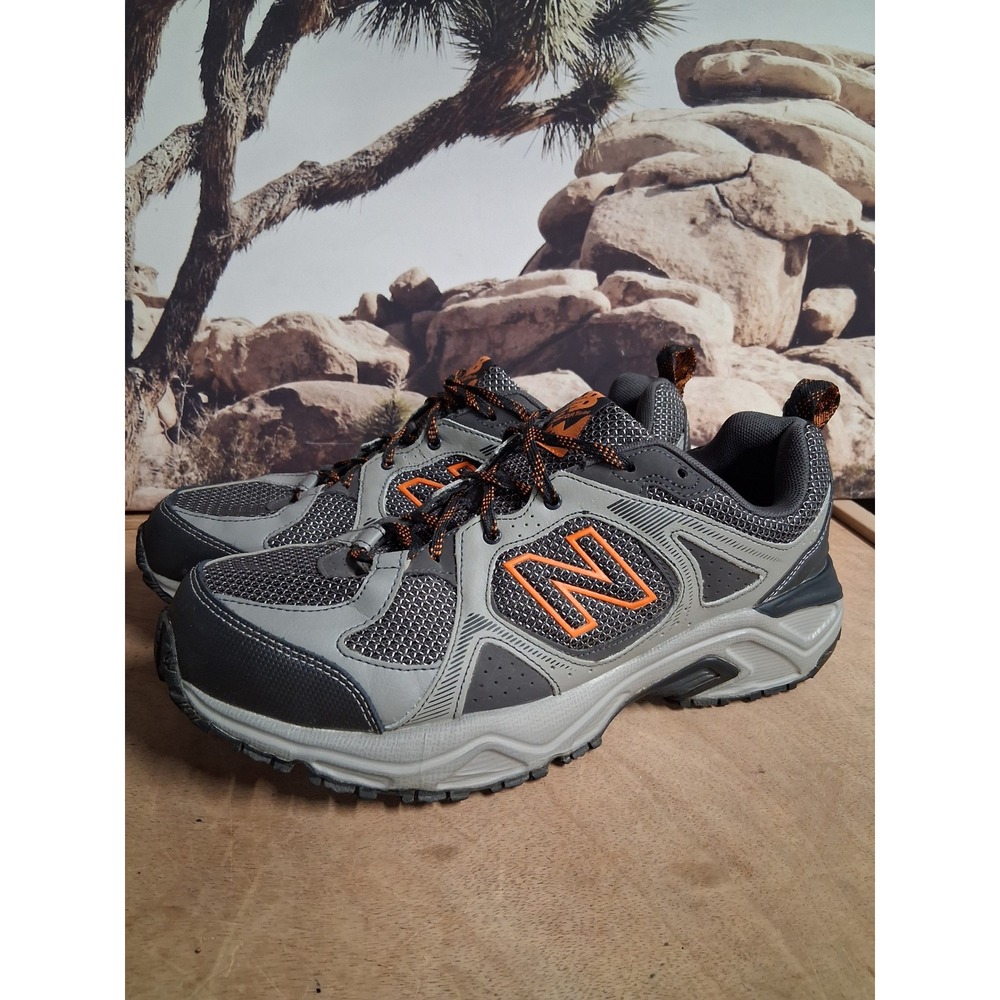 New Balance 410v6 All Terrain Mens Grey Orange Trail Running Shoes sz 10